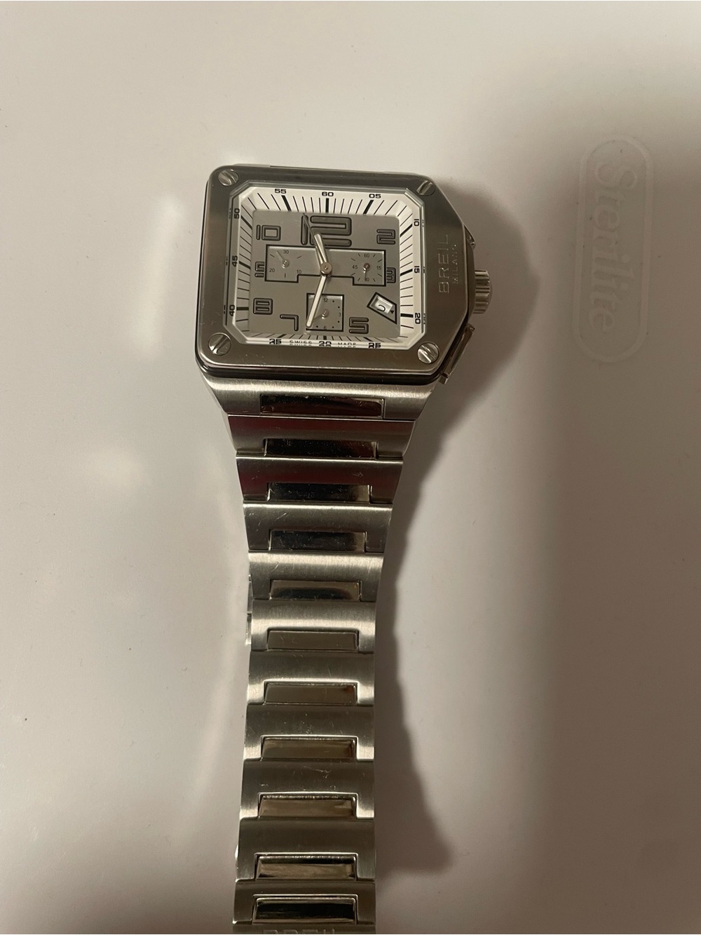 Breil Milano Stainless Steel Square Chronograph Watch - Silver